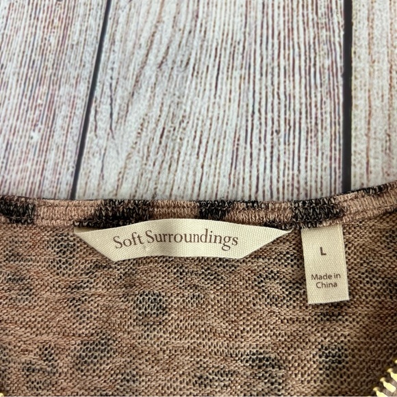 Soft Surroundings Valentina Leopard Print Zip Sweater Large - Picture 5 of 8